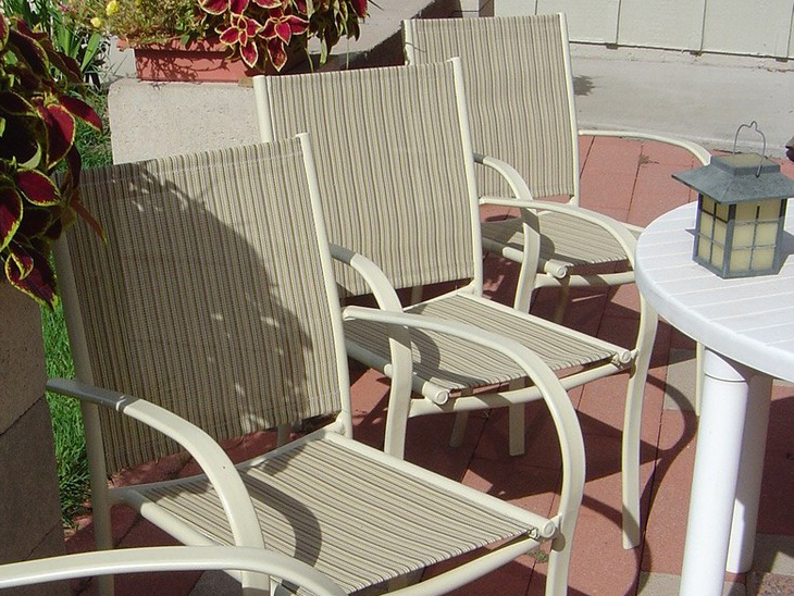 Sling chairs re-covered by Sailrite customer Eleanore F.